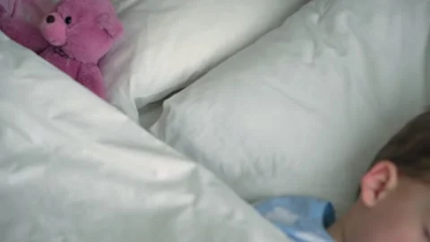 Top view authentic cute caucasian little preschool siblings baby boy and girl in Stock Footage 153279281