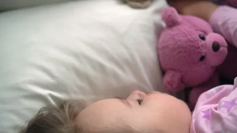 Top view authentic cute caucasian little preschool siblings baby boy and girl in Video stock 153882145