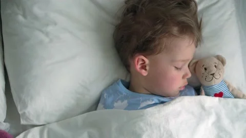 Top view authentic cute caucasian little preschool siblings baby boy and girl in Video stock 154615930