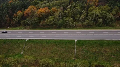 Top view of autumn highway Stock Footage 148227093
