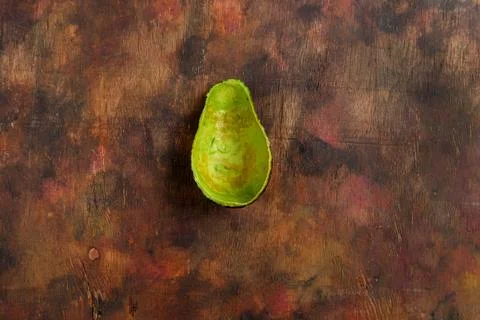 Top view of an avocado empty of pulp which has been extracted to prepare guac Stock Photos