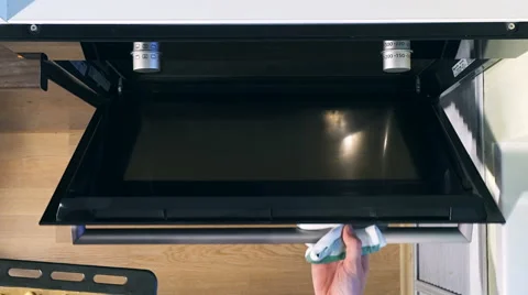 Top view of Baking Gingerbread man in the oven, view from above of the oven Stock Footage 66447017