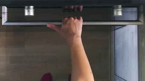 Top view of Baking pizza in the oven, view from above of the oven Stock Footage 68487724