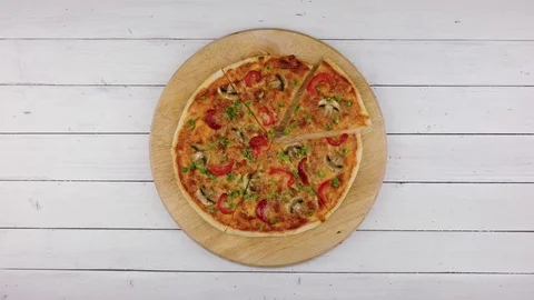 Top view of baking vegetables pizza Stock-Footage 81778253