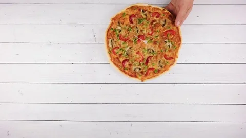 Top view of baking vegetables pizza Stock Footage 81801821