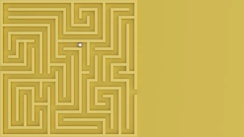 Top view of ball rolls through the maze. Vídeo Stock 264050550