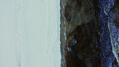 Top view of Baltic Sea in winter Aerial view of nature in winter. Stock Footage 200932651