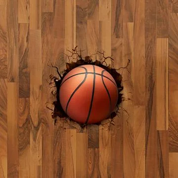 Top view, with a basketball in the pit. Stock Illustration