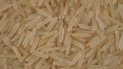 Top view of basmati rice rotating. Closeup. Macro. Stock Footage 170662298