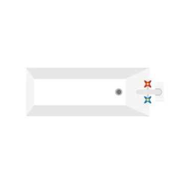 Top view of bathtube icon, flat style Stock Illustration