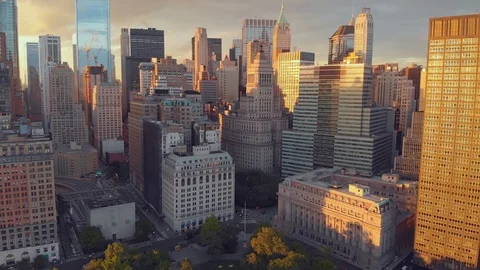 Top view of Battery park of New York city 動画素材 93238531