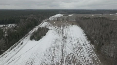 A top view of the battle site of Napoleon's army on the Berezina River 스톡 동영상 174913869
