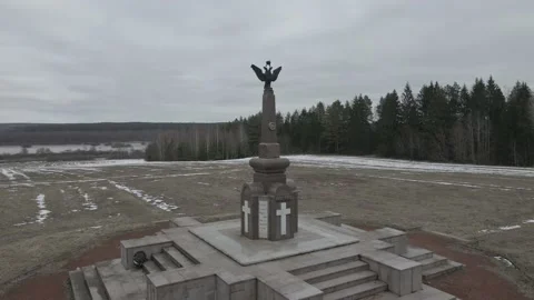 A top view of the battle site of Napoleon's army on the Berezina River 库存影片 189517499