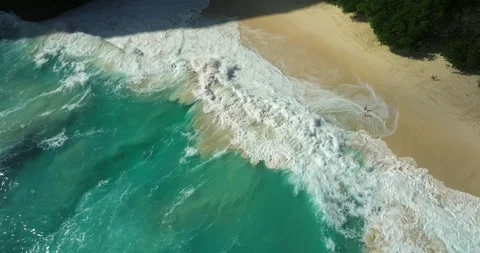 Top view beach aerial view form drone camera high quality Stock Footage 277560032