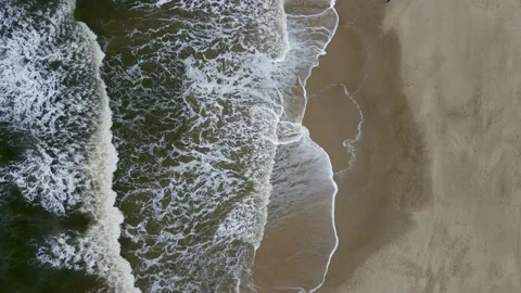 Top view beach and waves Stock Footage 147110895