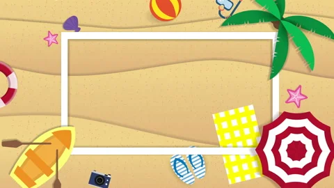 Top view beach background aerial view of summer.. Vector illustration. Stock Footage 150175806