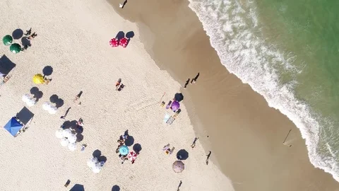 Top View of a Beach in Brazil Stock Footage 77502574
