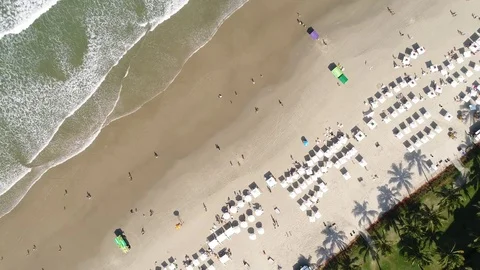 Top View of a Beach by Drone Stock Footage 77970239