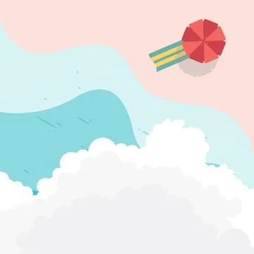 Top view beach landscape with cloud for element design Stock Illustration