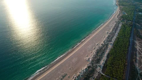 Top view of the beach in Tarifa Stock Footage 230450626