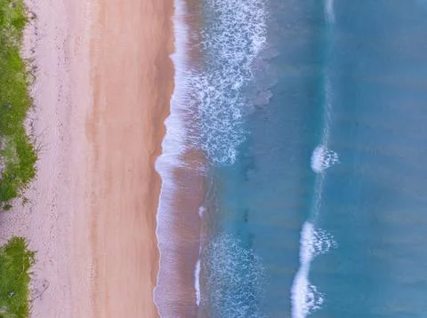 Top view Beach waves background, Natural background, photo sea waves textur.. Stock Photos