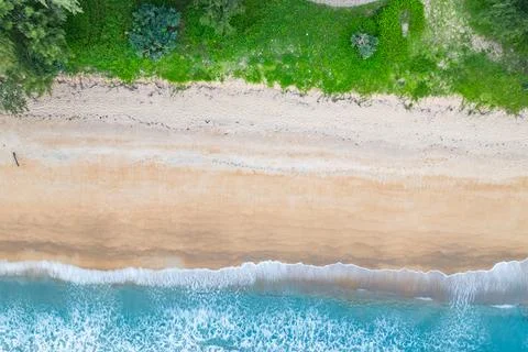 Top view Beach waves background, Natural background, photo sea waves textur.. Stock Photos