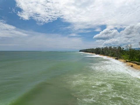 Top view Beach waves background, Natural background, photo sea waves textur.. Stock Photos