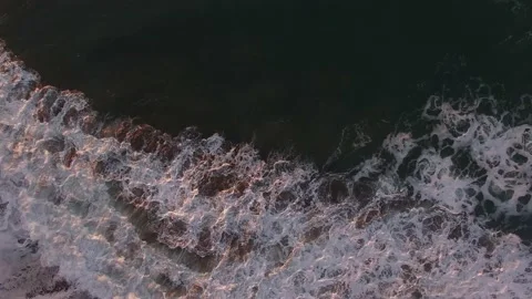 TOP VIEW OF BEACH WITH WAVES Stock Footage 130865237