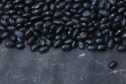 Top view of a bean on black background Stock-Fotos