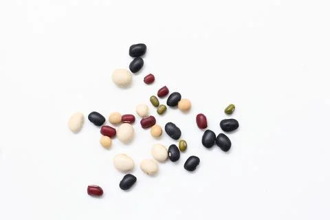 Top view of a bean seed on white background Stock-Fotos