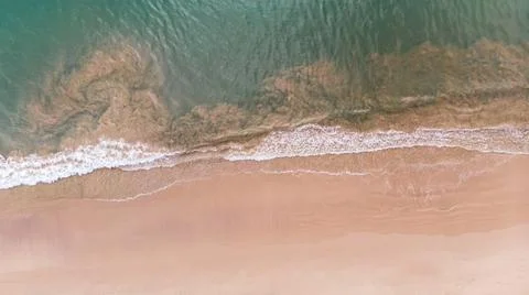 The top view of a beautiful beach. Stock Photos