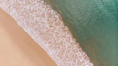 The top view of a beautiful beach. Stock Photos