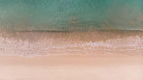 The top view of a beautiful beach. Stock Photos