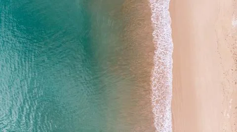 The top view of a beautiful beach. Stock Photos
