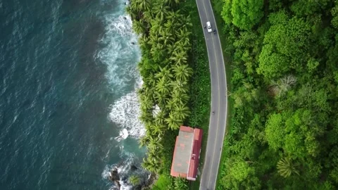 Top view of a beautiful beach in Tapak Tuan Aceh Indonesia Stock Footage 217865869