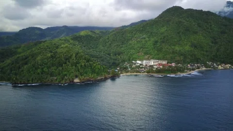 Top view of a beautiful beach in Tapak Tuan Aceh Indonesia Stock Footage 217865998