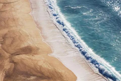 Top view of beautiful empty sand beach Stock Photos