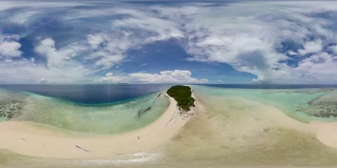Top view of a beautiful sandy beach. VR 360. Stock Footage 221752479