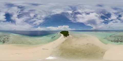 Top view of a beautiful sandy beach. Virtual Reality 360. Stock Footage 228230808