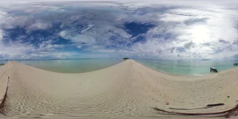 Top view of a beautiful sandy beach. VR 360. Stock Footage 232497769