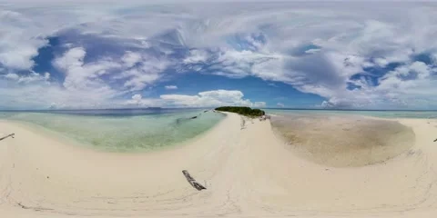 Top view of a beautiful sandy beach. VR 360. Stock Footage 237095268