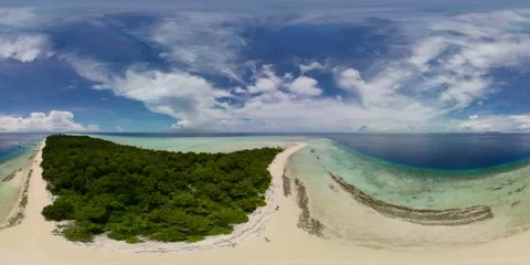 Top view of a beautiful sandy beach. Virtual Reality 360. Stock Footage 238369198