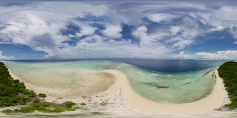 Top view of a beautiful sandy beach. VR 360. Stock Footage 243812262