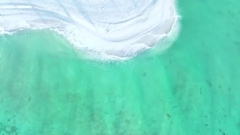 Top view of beautiful white sand lagoon background Stock Footage 237252459