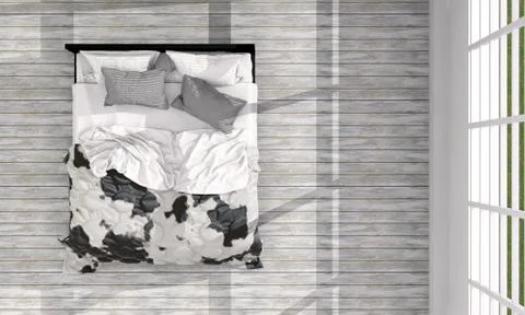 Top view of bed room interior. Stock Illustration