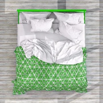 Top view of bed room interior. Stock Illustration