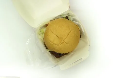 Top view of Beef Burger on white background Stock Photos