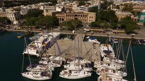 Top view of the berth.Yacht.Sport. Stock Footage 70924098