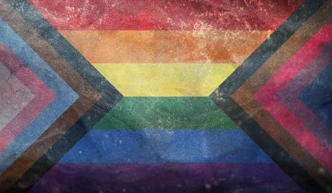 Top view of Bi Inclusive Unity flag, no flagpole. Plane design, layout. Flag  Stock Illustration