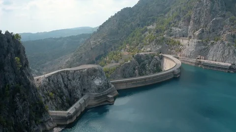 Top view of the big dam Stock Footage 120547292